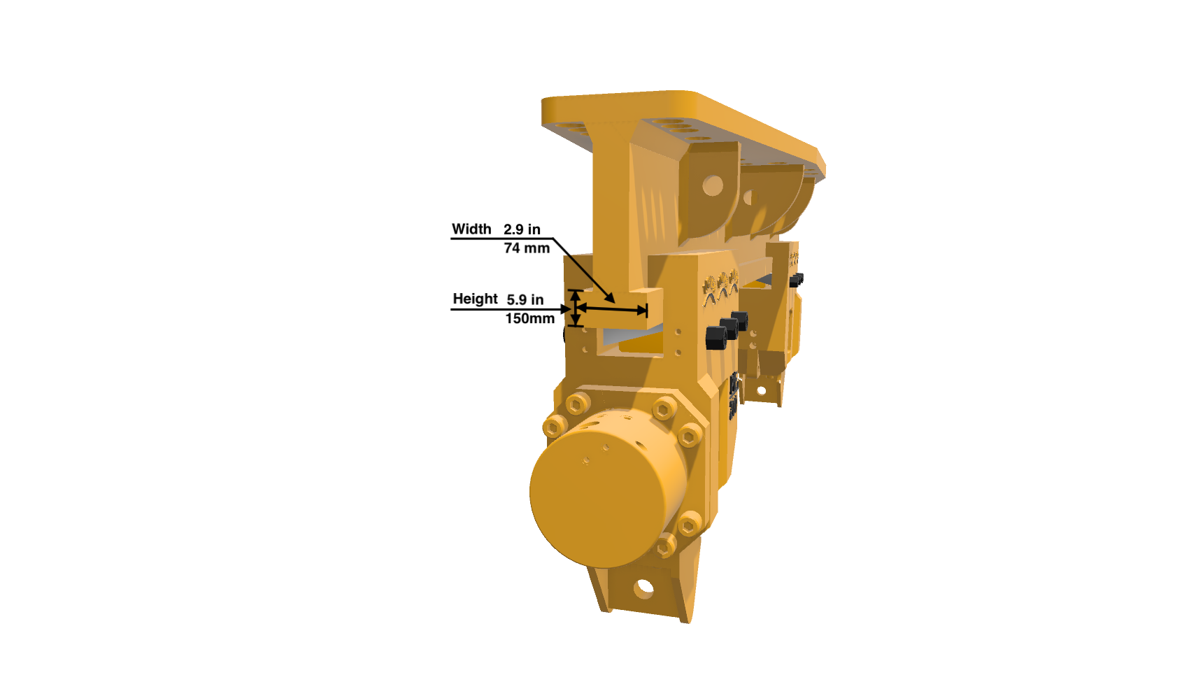 PIE 200 caisson clamp beam-connection dimensions