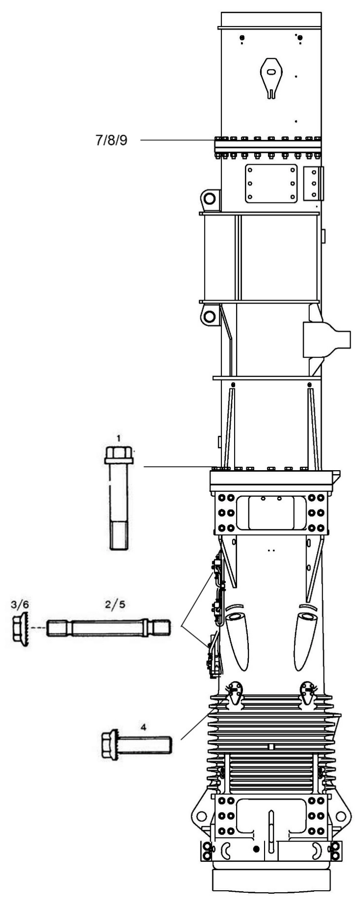 D180 Connecting Parts / Fasteners exploded schematic