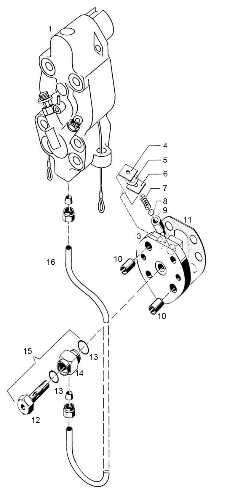 D180 Fuel Injection Device exploded schematic