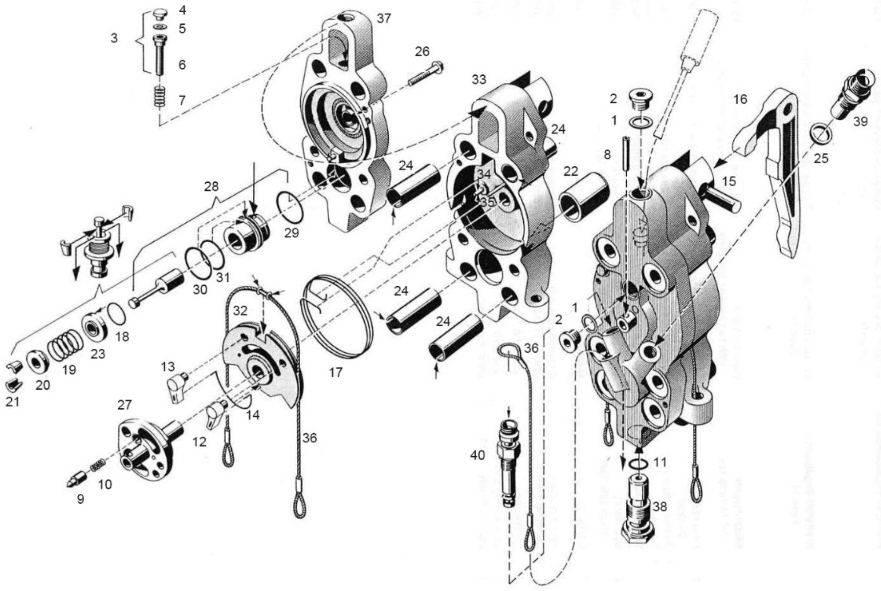 D180 Fuel Pump exploded schematic