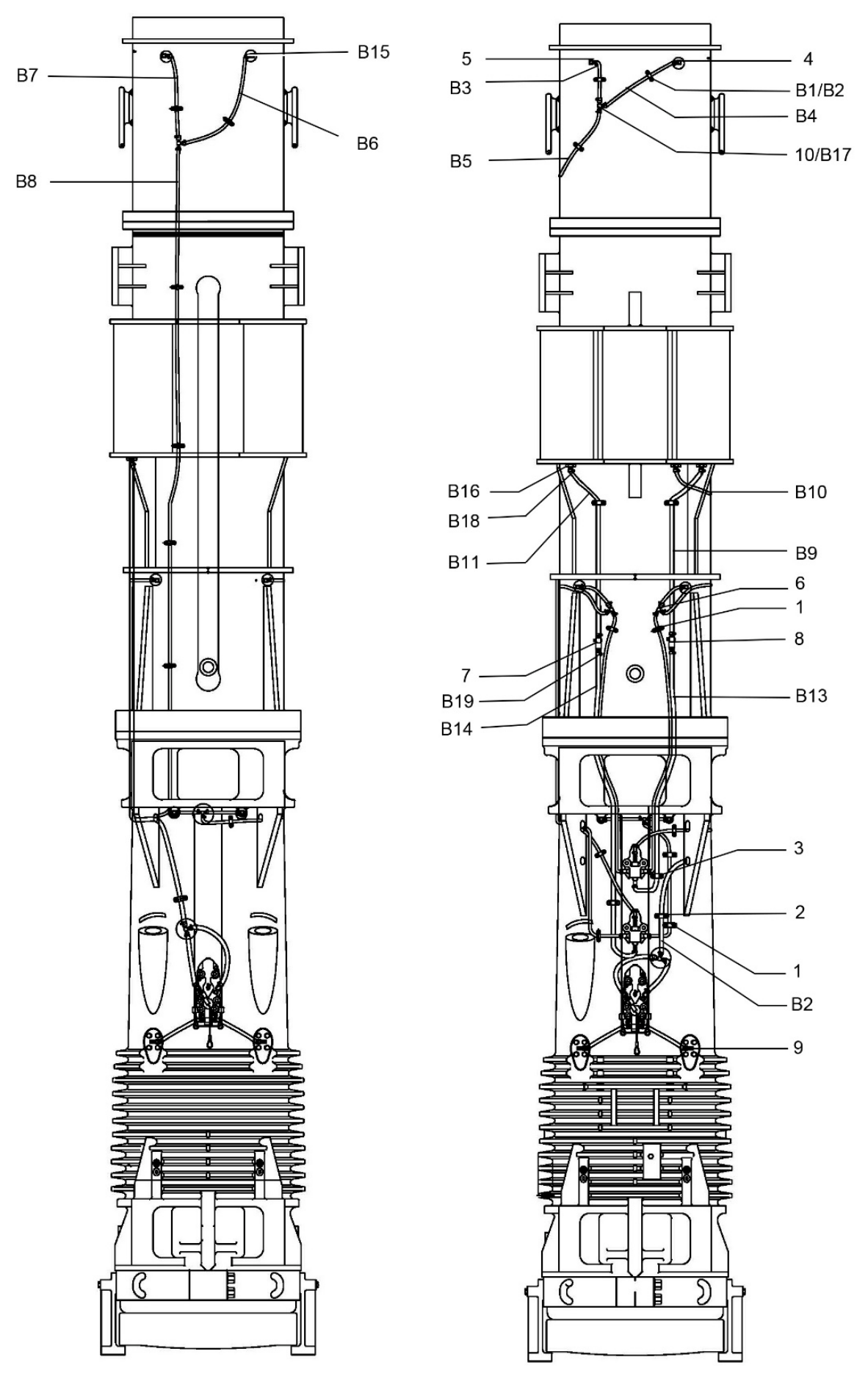 D180 Lubrication Lines exploded schematic