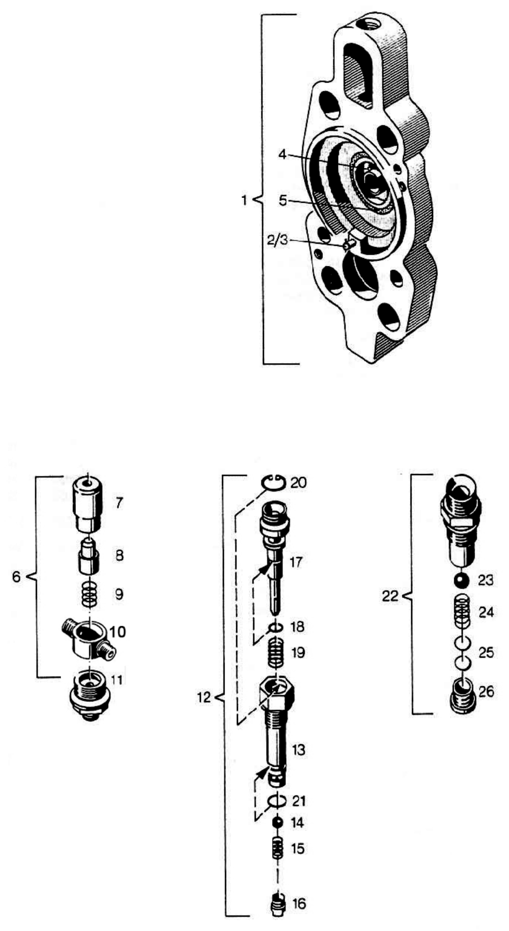 D180 Pump Cover & Valves exploded schematic