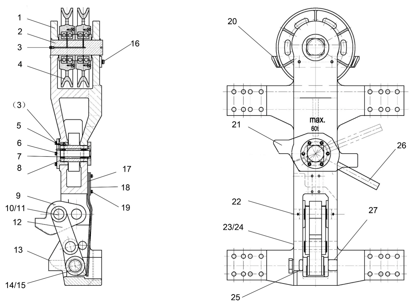 D180 Trip Gear Assembly exploded schematic