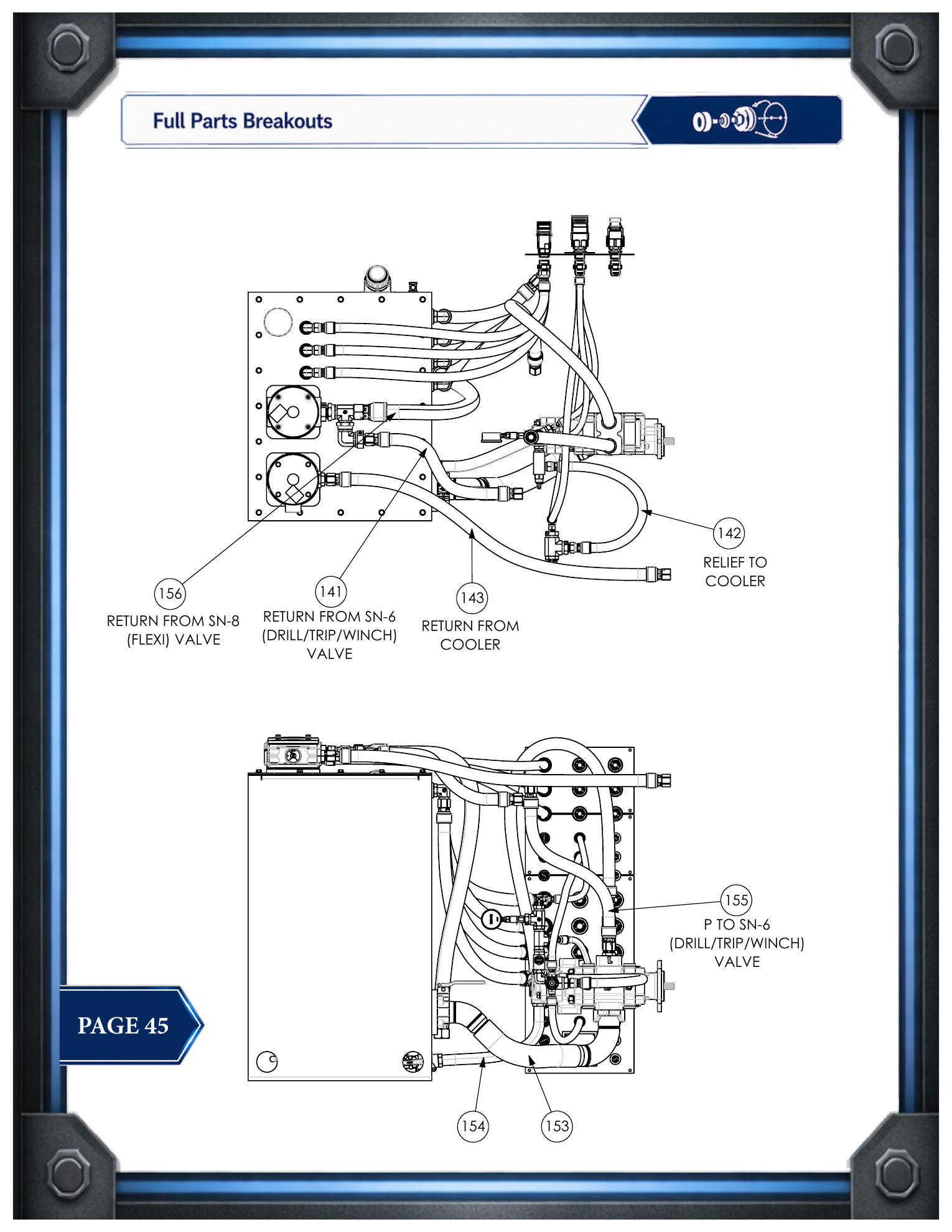 PIE 75 Cooler and Valve Details parts drawing, source page 45